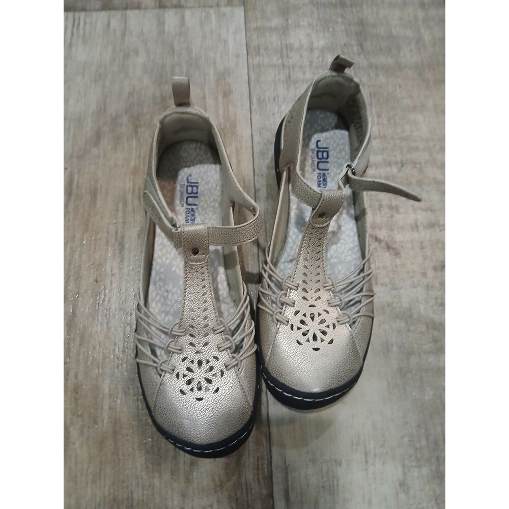 JBU by Jambu Women’s Gray Sahara Mary Jane Slip On Perforated Shoes - Size 8 M